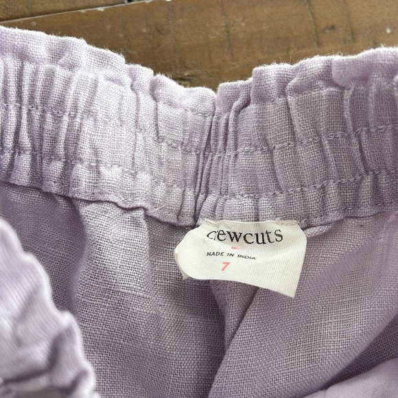 Crewcuts lilac linen flutter shoulder top and cropped pants matching set nwot - Picture 8 of 10